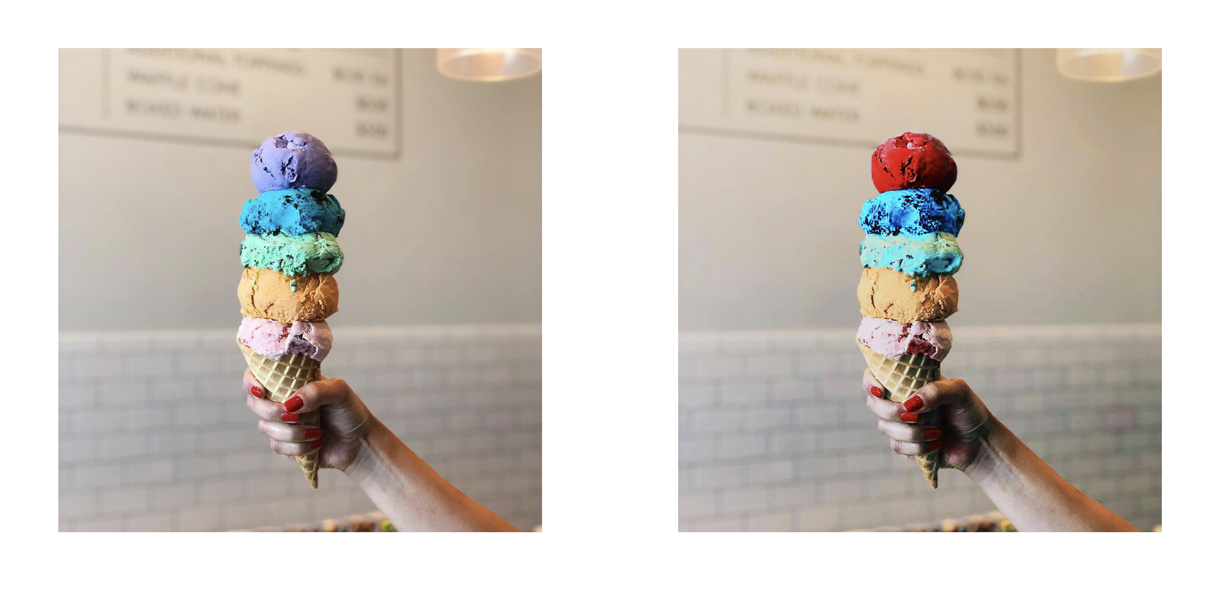 Ice cream scoop color replacement