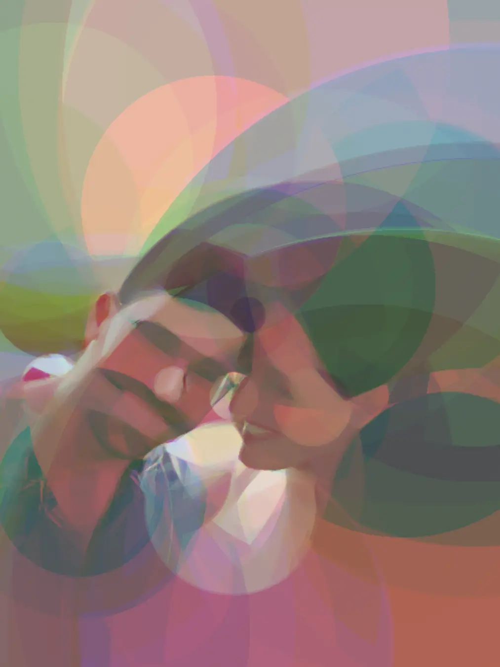 Abstract picture of couple looking at each other