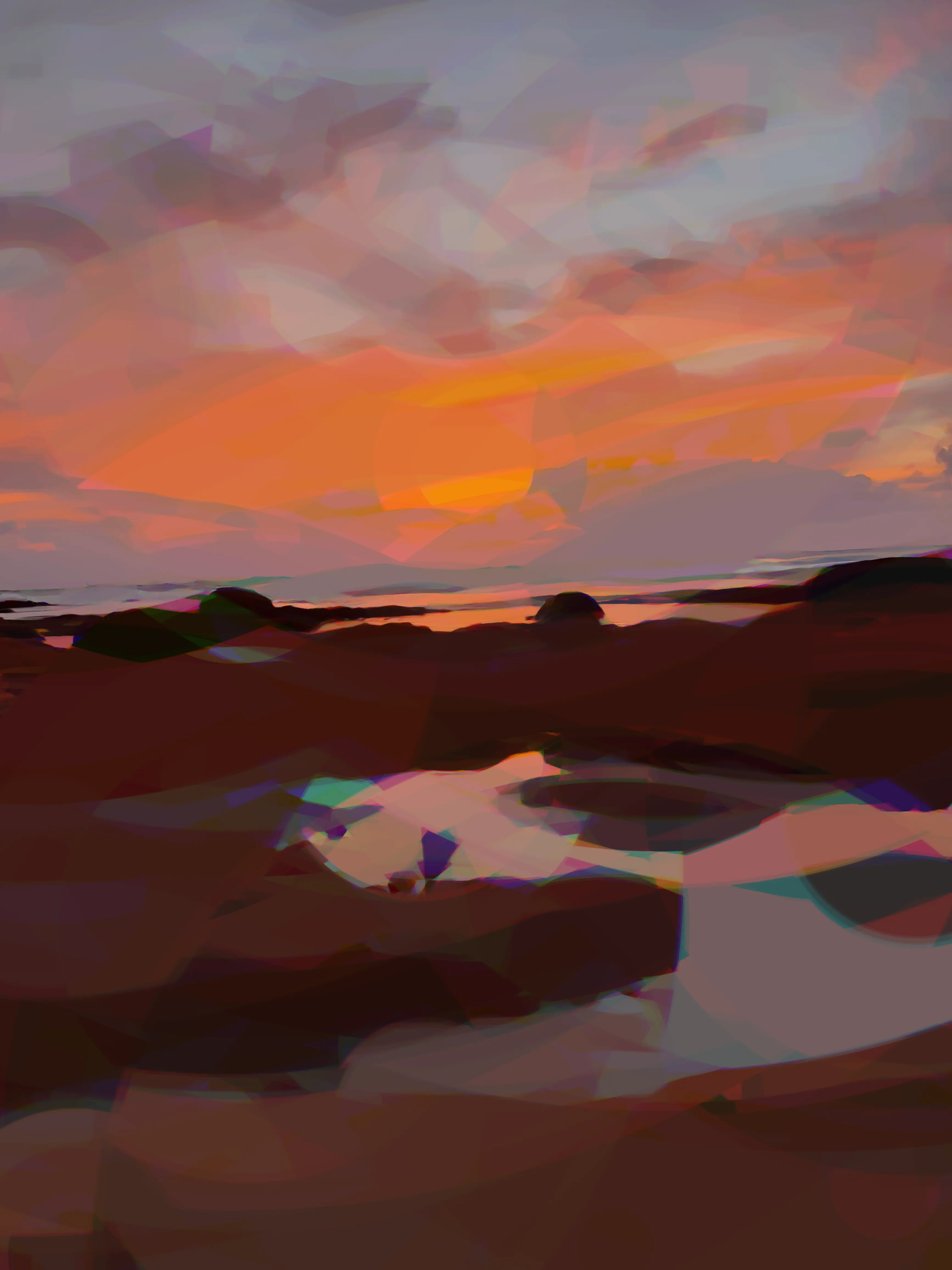 Abstract, rounder version of the beach sunset photo